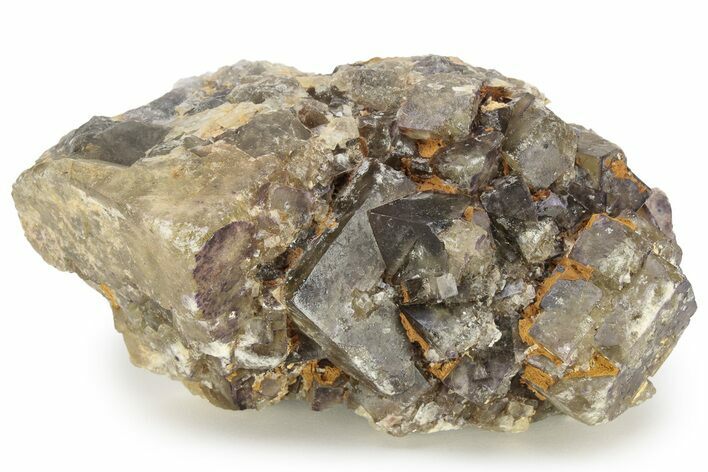 Purple/Yellow Cubic Fluorite Crystal Cluster - Morocco #223897
